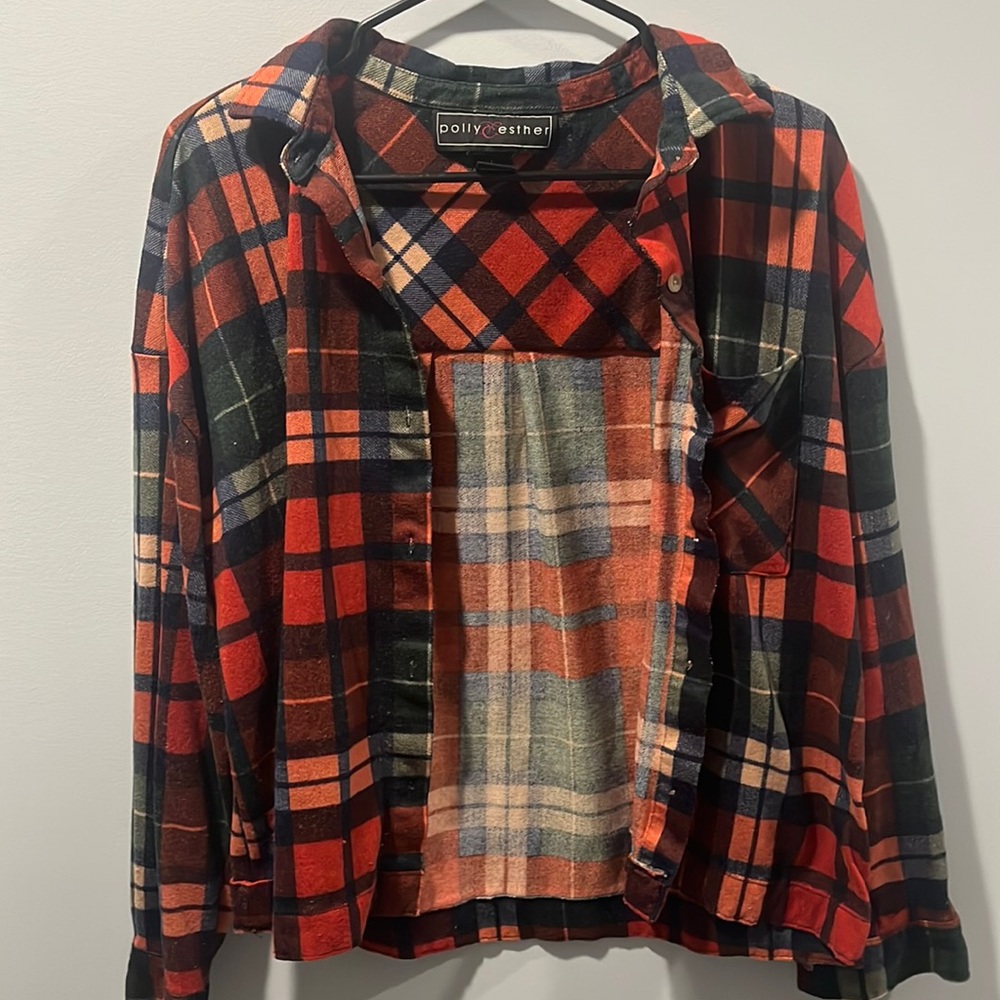 Large Polly and Esther plaid button down